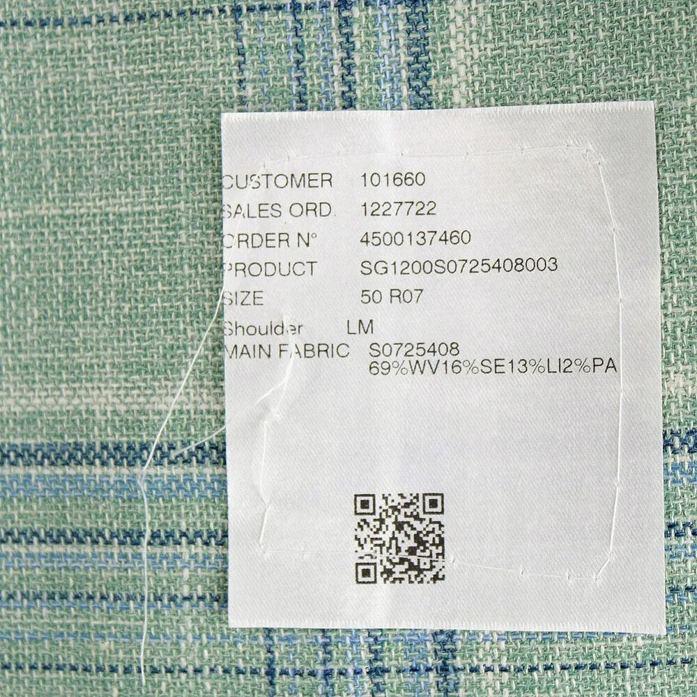Sartorio Kiton NWT Wool Blend Sport Coat Size 50R (40R US) In Green w Blue Plaid